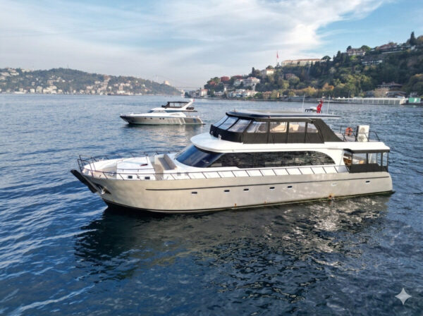 25 meters 70 people Istanbul Bosphorus Tour Boat for Rent (1) 25-meter, 70-person capacity Istanbul Bosphorus Tourist Boat for Rent.