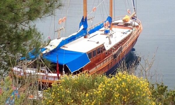30-meter, 8-cabin Bodrum Gulet for charter.