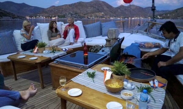 30-meter, 8-cabin Bodrum Gulet for charter.