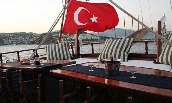 30-meter, 8-cabin Bodrum Gulet for charter.