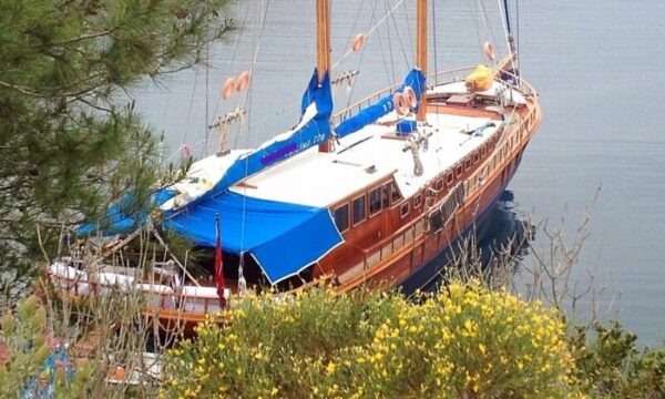 30-meter, 8-cabin Bodrum Gulet for charter.