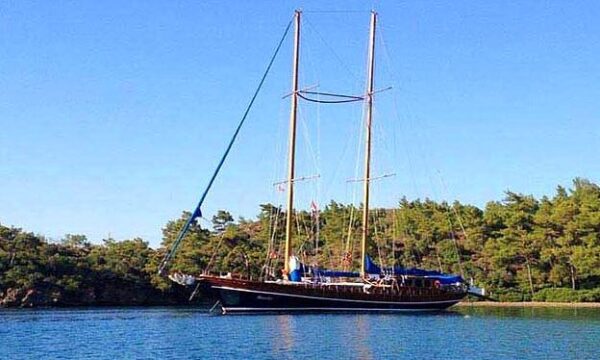 30-meter, 8-cabin Bodrum Gulet for charter.