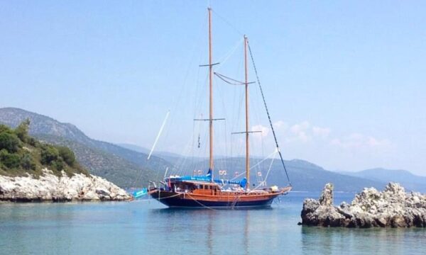 30-meter, 8-cabin Bodrum Gulet for charter.
